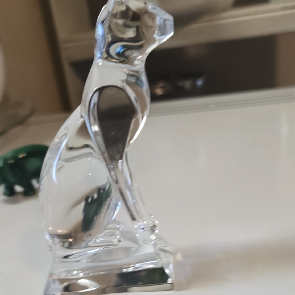 Elegant Crystal Cat Figurine